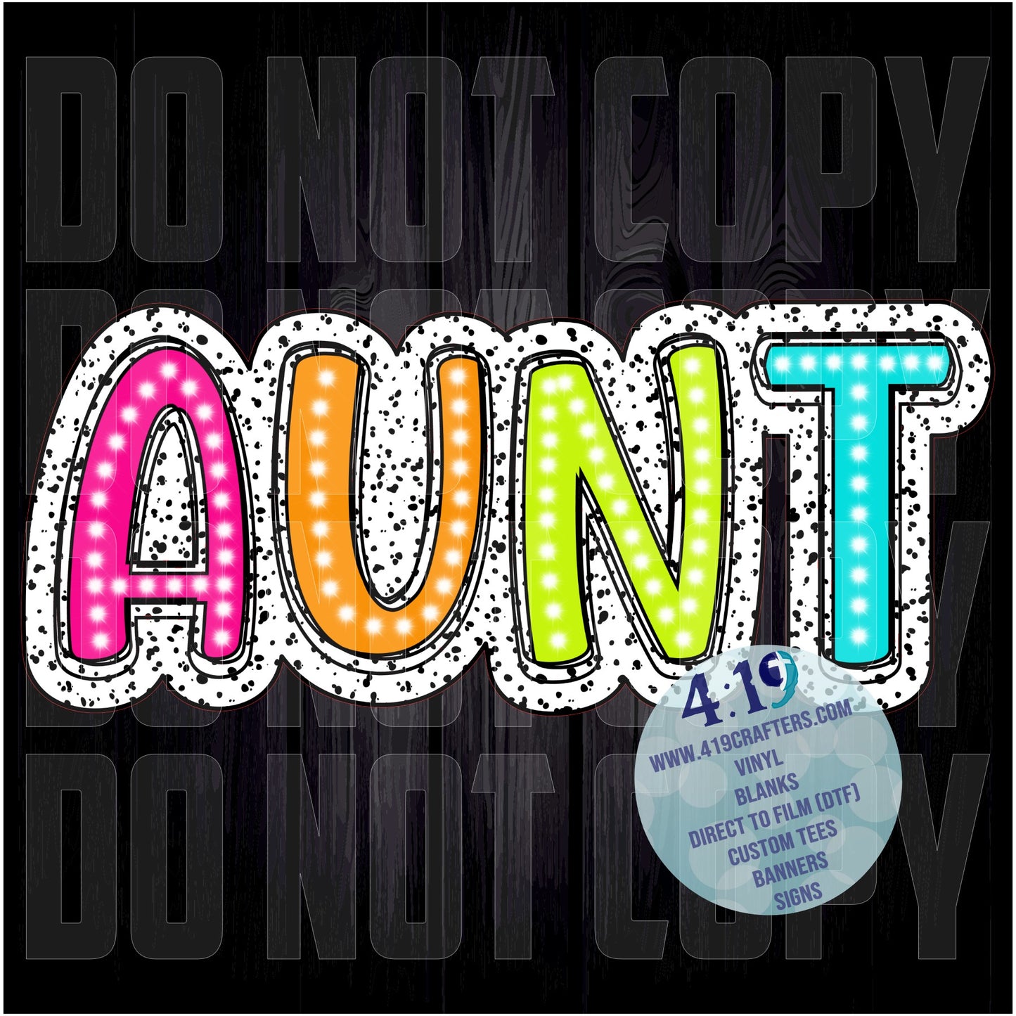 Dalmatian Doodle Words -Aunt