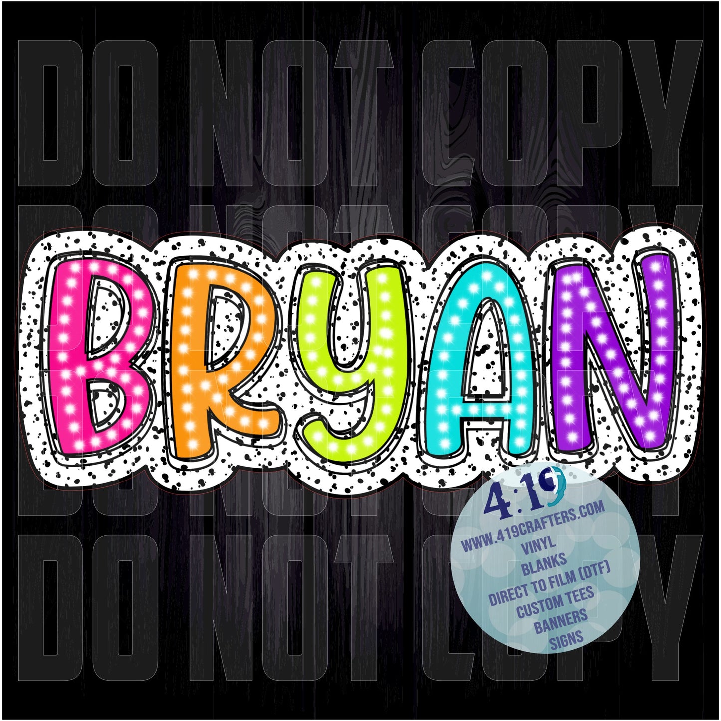 Dalmatian Doodle Words -Bryan