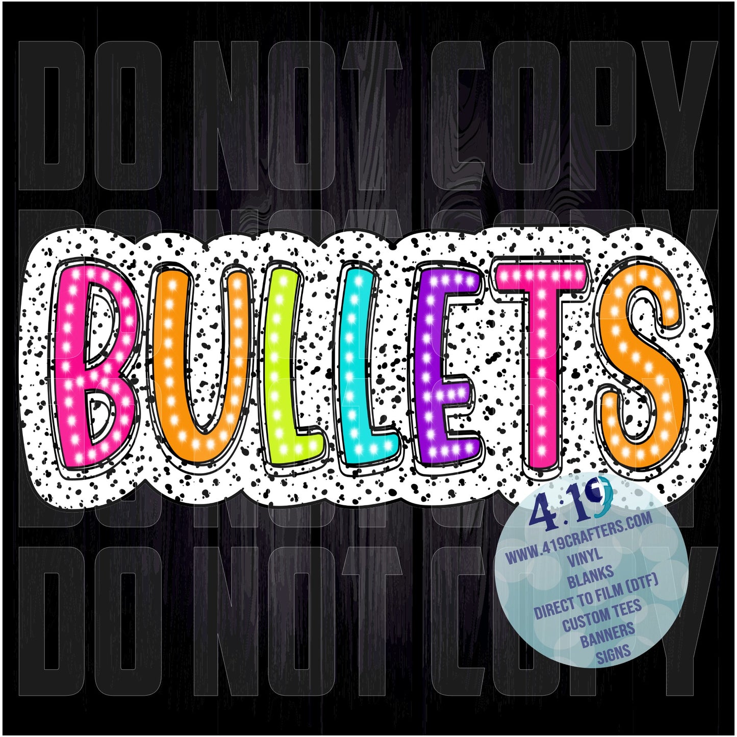 Dalmatian Doodle Words - Bullets