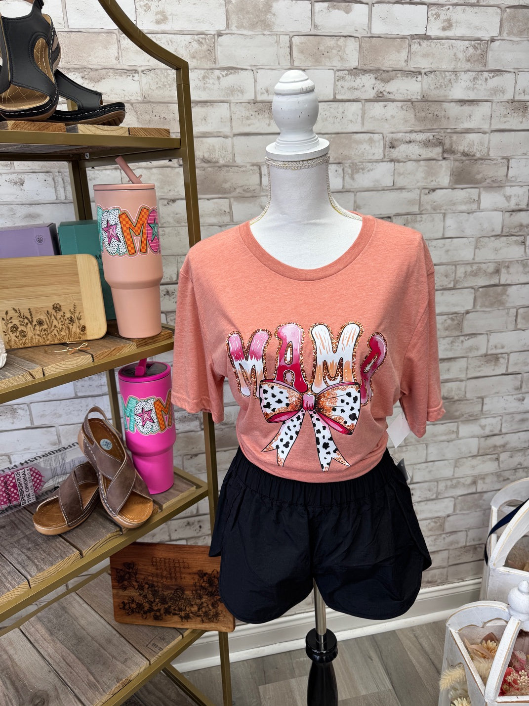 Peach “MAMA” Graphic Tee