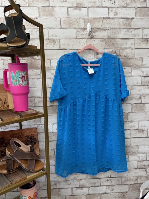 Textured Babydoll Dress