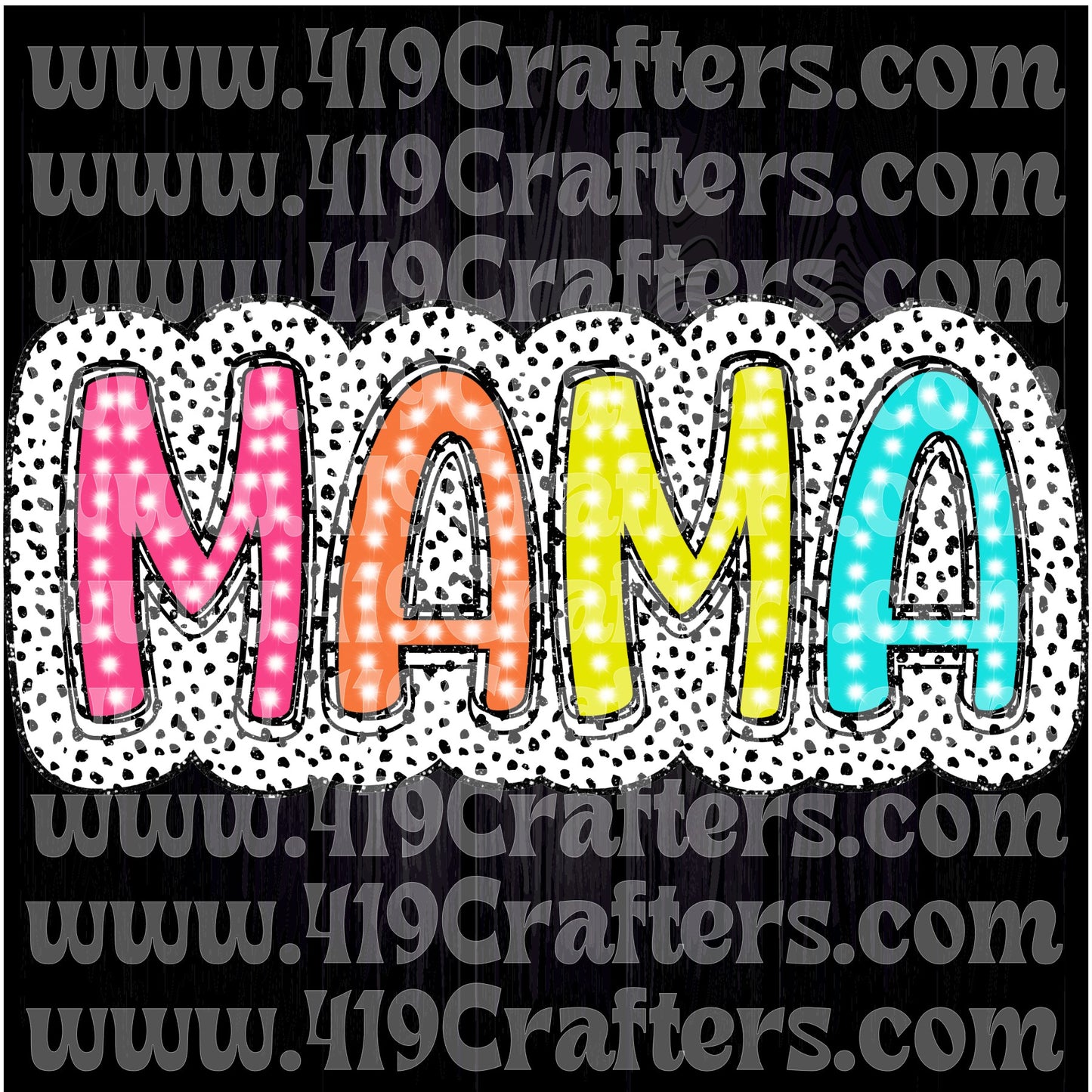 Dalmatian Doodle Words - MAMA