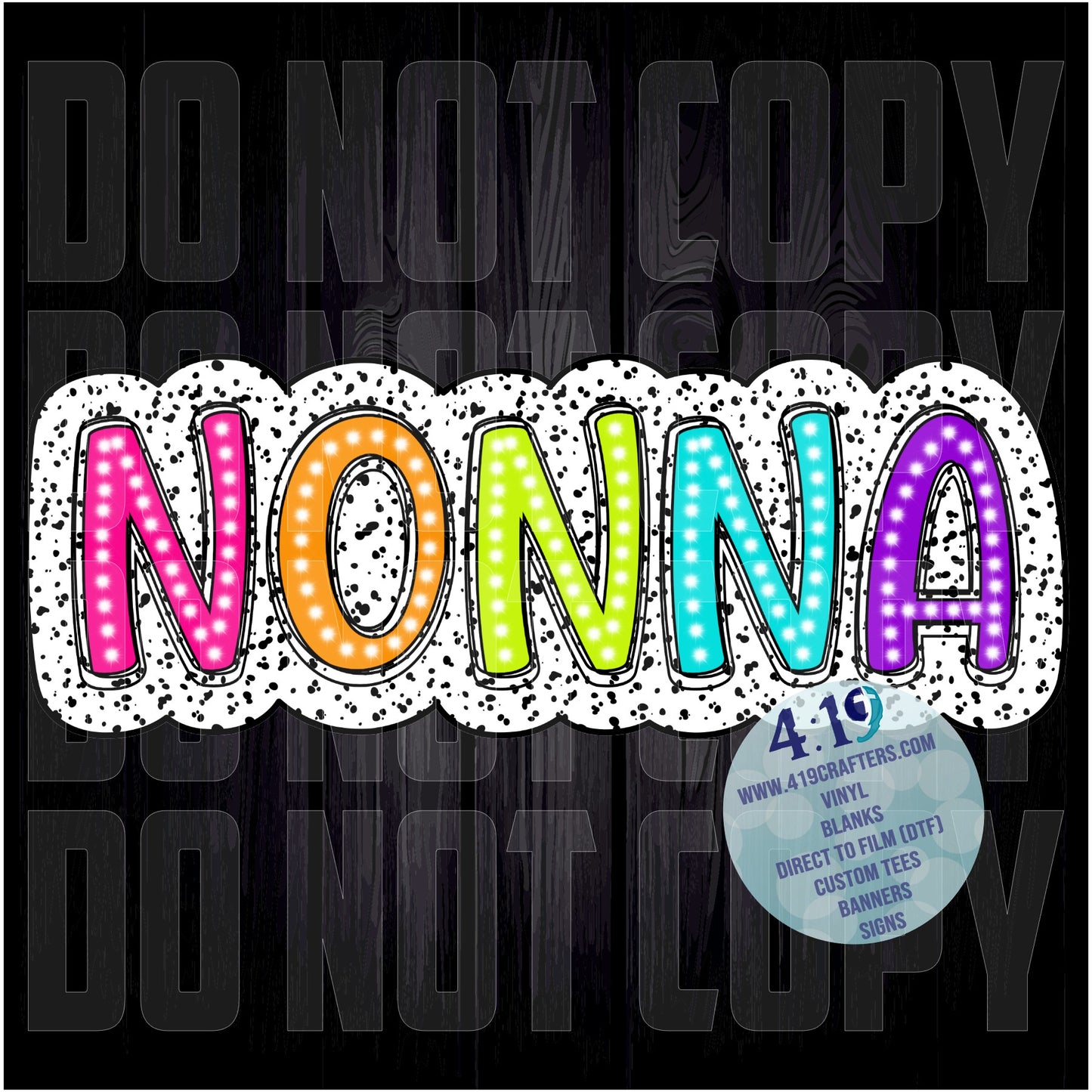 Dalmatian Doodle Words -Nonna