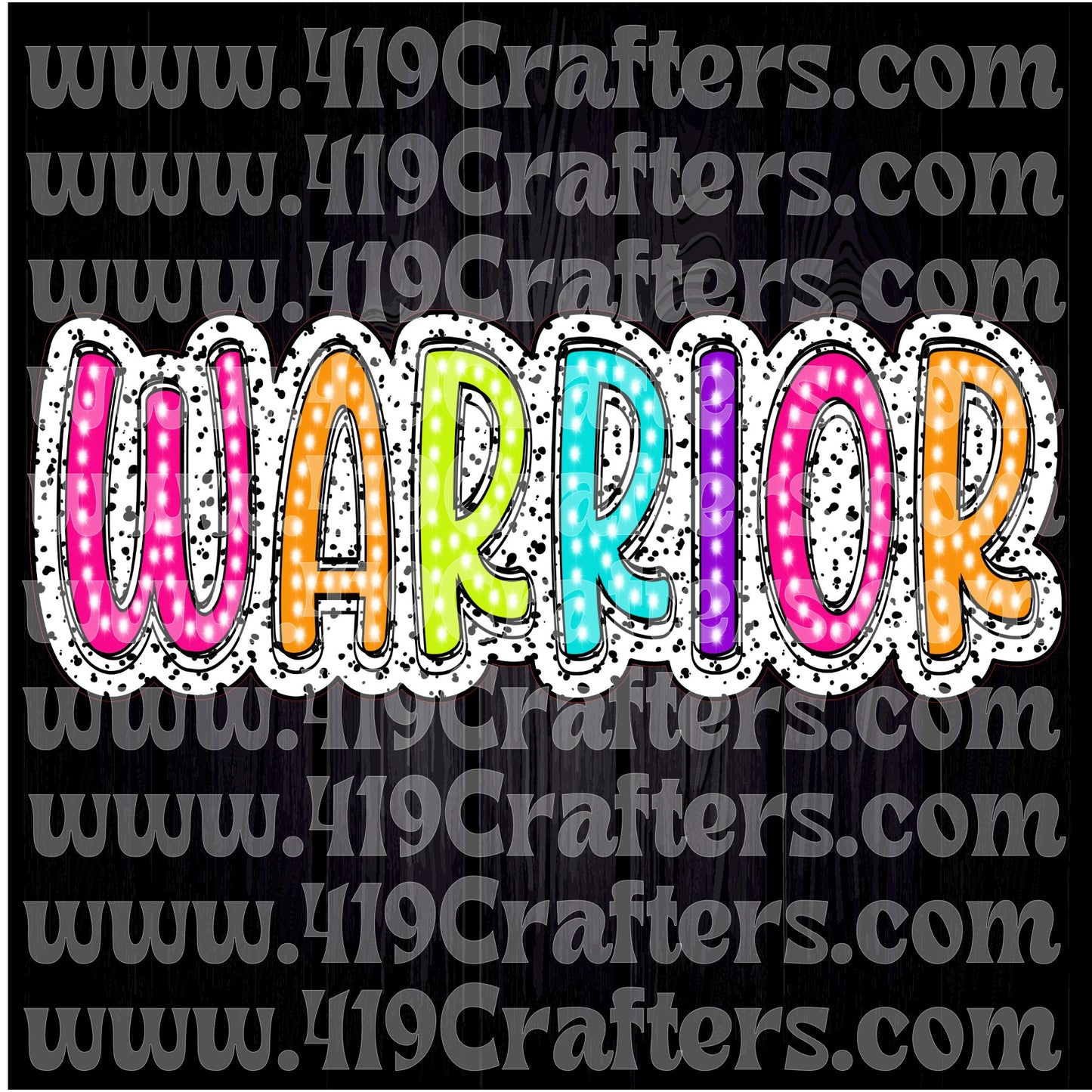 Dalmatian Doodle Words - WARRIOR