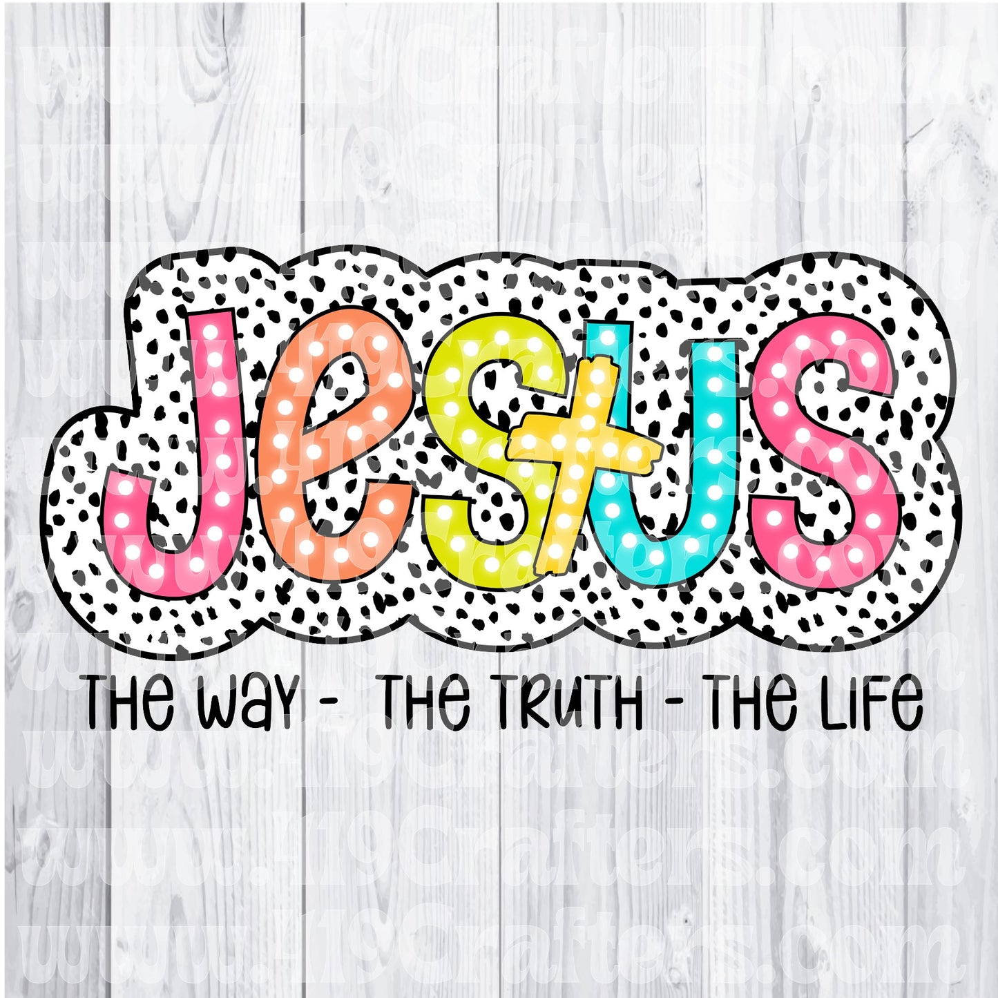 Dalmatian Doodle Words - JESUS
