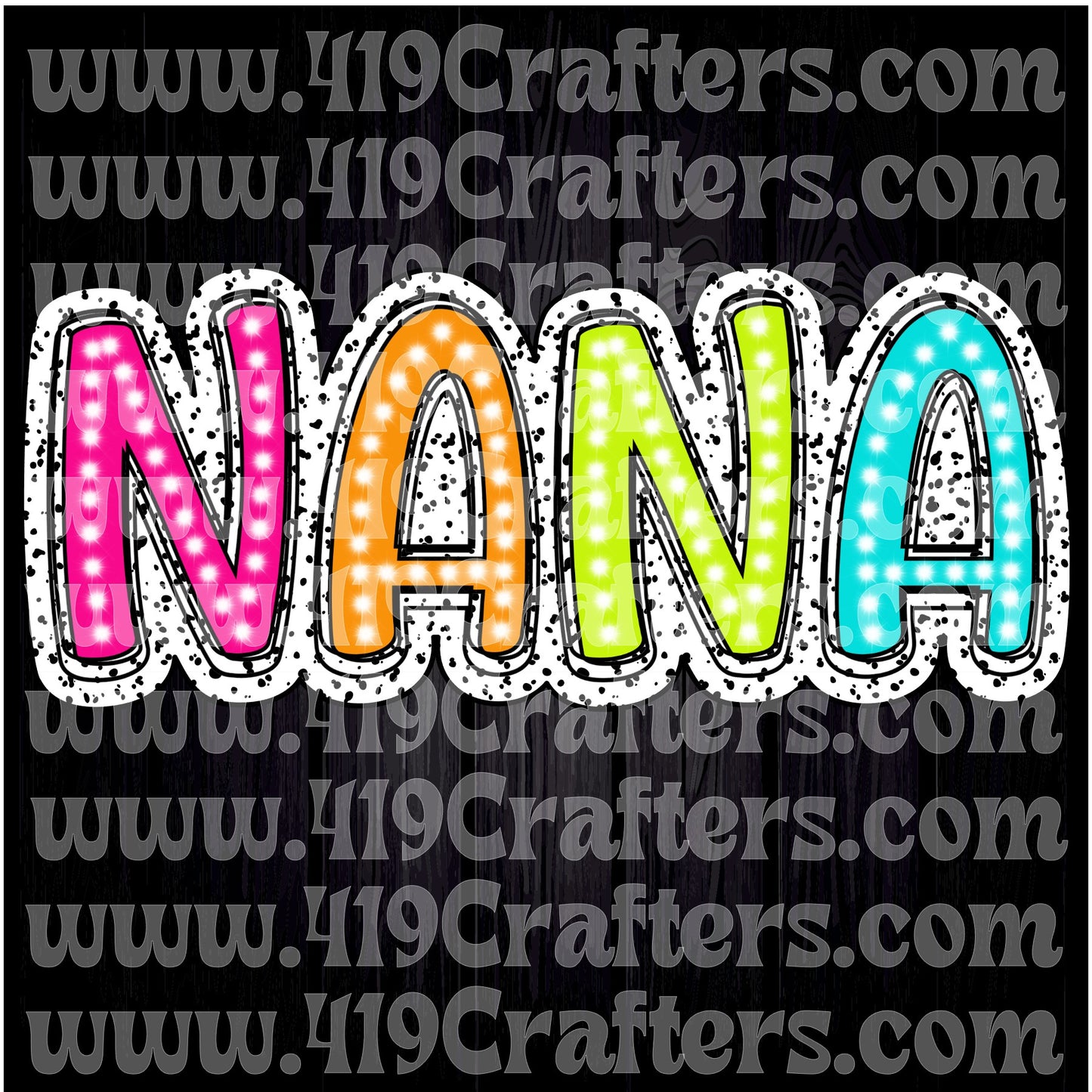 Dalmatian Doodle Words -NANA