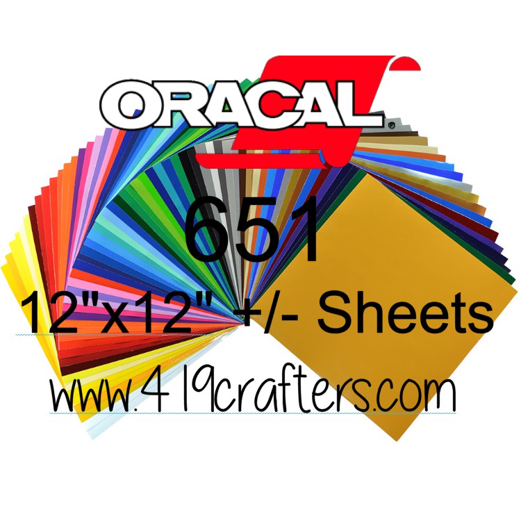 Oracal 651 Vinyl Sheets 12x12 Permanent Adhesive Vinyl, Vinyl