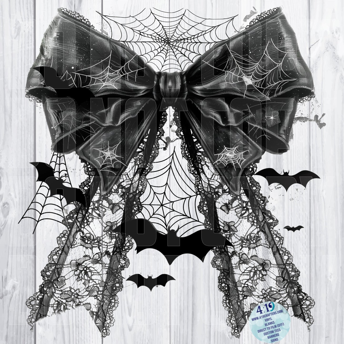 DIGITAL FILE - Black Halloween Coquette Bow 2