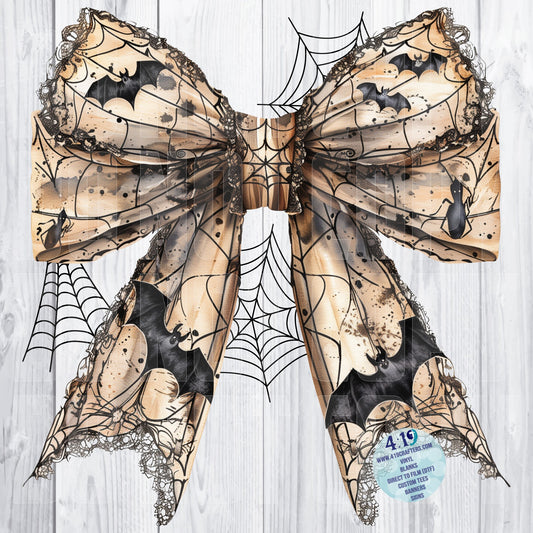 DIGITAL FILE - Black and White Halloween Coquette Bow 2