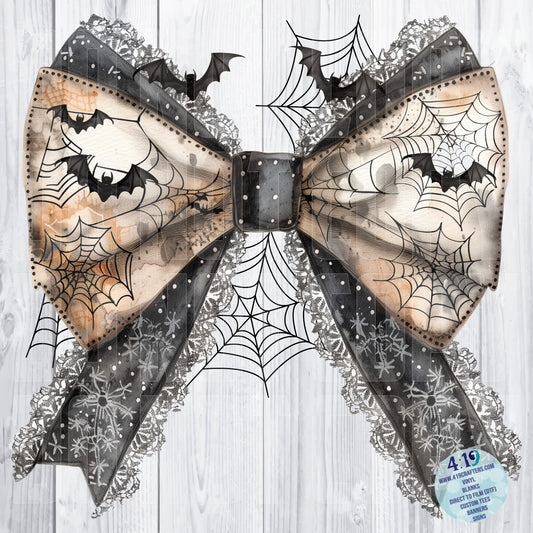 Black and White Halloween Coquette Bow 3