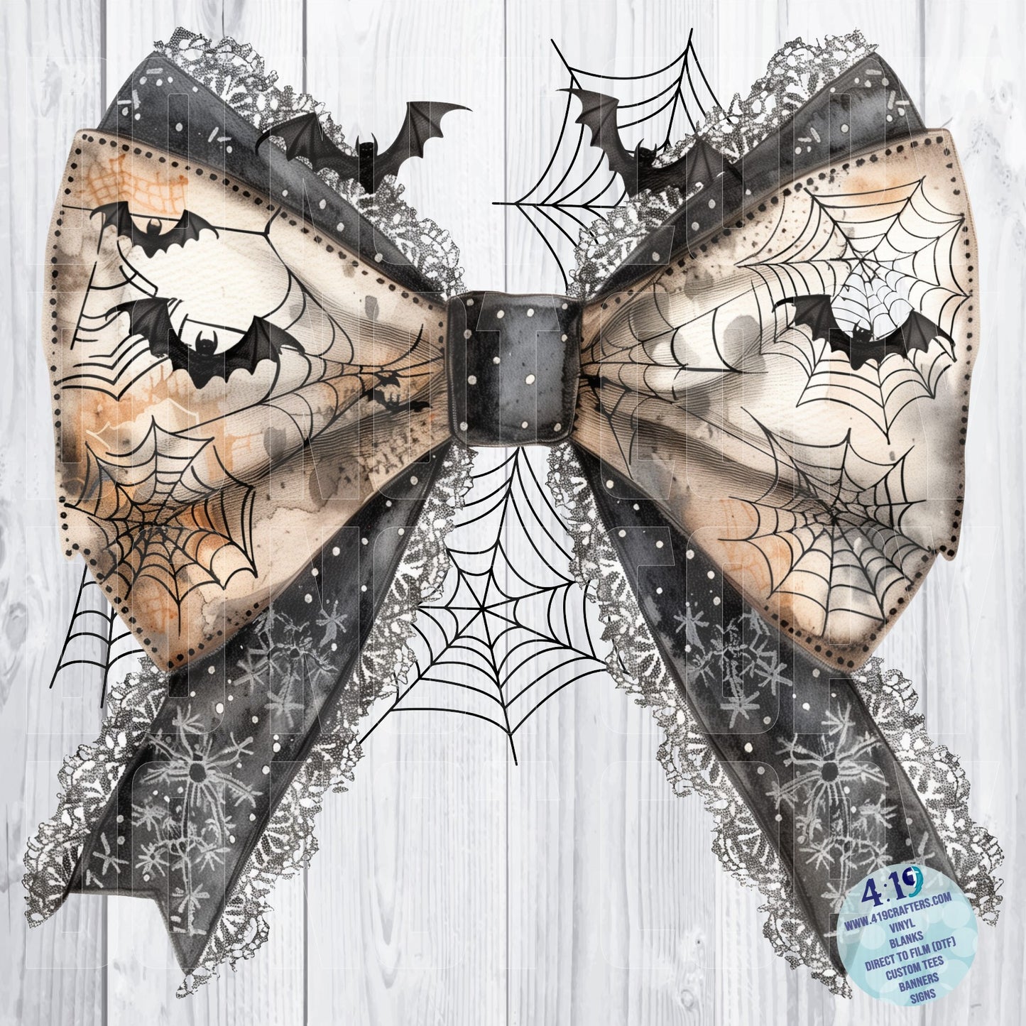 DIGITAL FILE - Black and White Halloween Coquette Bow 3