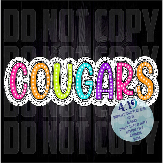 DIGITAL FILE - Dalmatian Doodle Words- Cougars