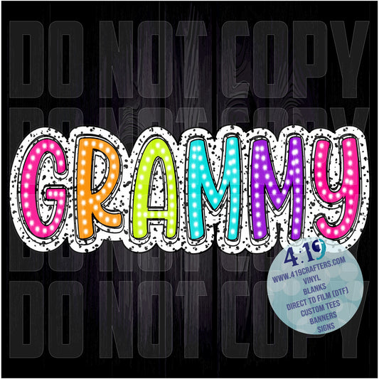 DIGITAL FILE - Dalmatian Doodle Words- Grammy