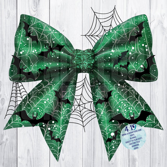 Green Halloween Coquette Bow