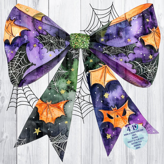 Green, Orange, and Purple Halloween Coquette Bow 1