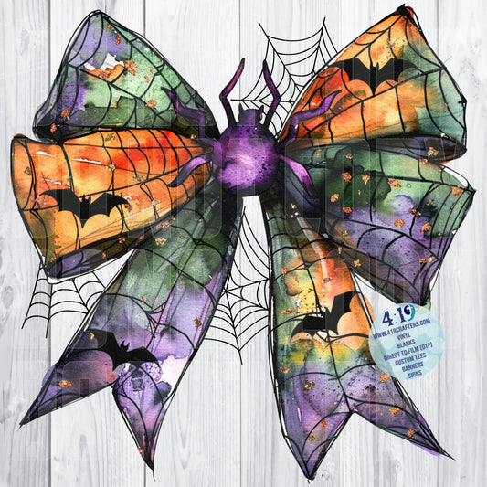 Green, Orange, and Purple Halloween Coquette Bow 2