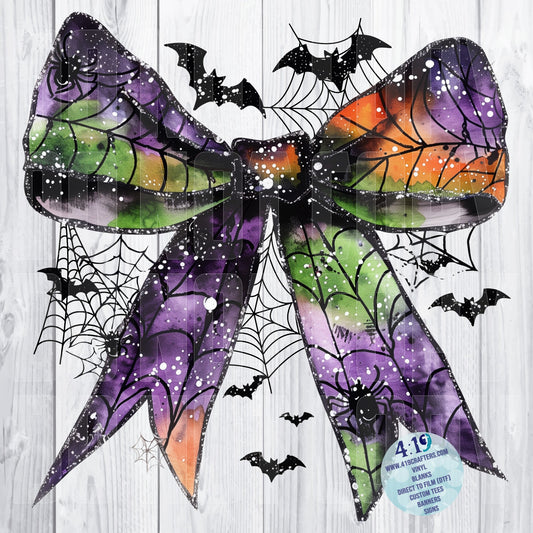 Green, Orange, and Purple Halloween Coquette Bow 3