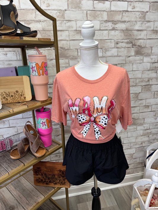 Peach “MAMA” Graphic Tee
