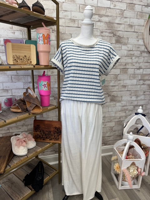 Coastal Stripe Terry Knit Top