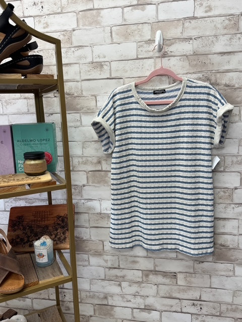 Coastal Stripe Terry Knit Top
