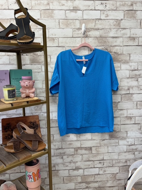 Textured V-Neck Top