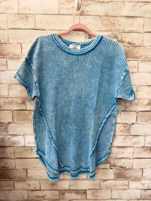 Waffle Knit Short Sleeve Top