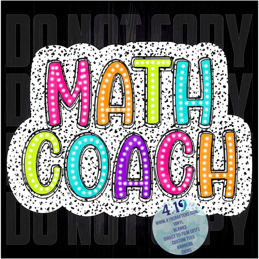 DIGITAL FILE - Dalmatian Doodle Words- Math Coach