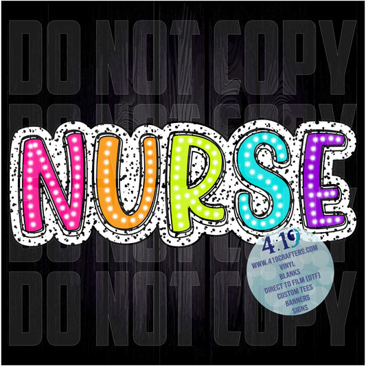 DIGITAL FILE - Dalmatian Doodle Words- Nurse