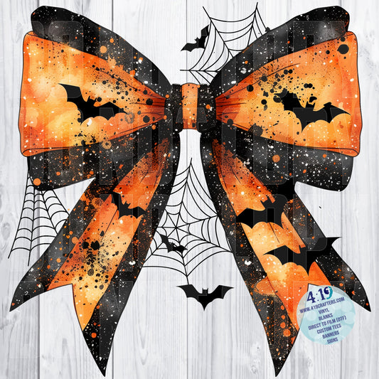 DIGITAL FILE - Orange and Black Halloween Coquette Bow 1