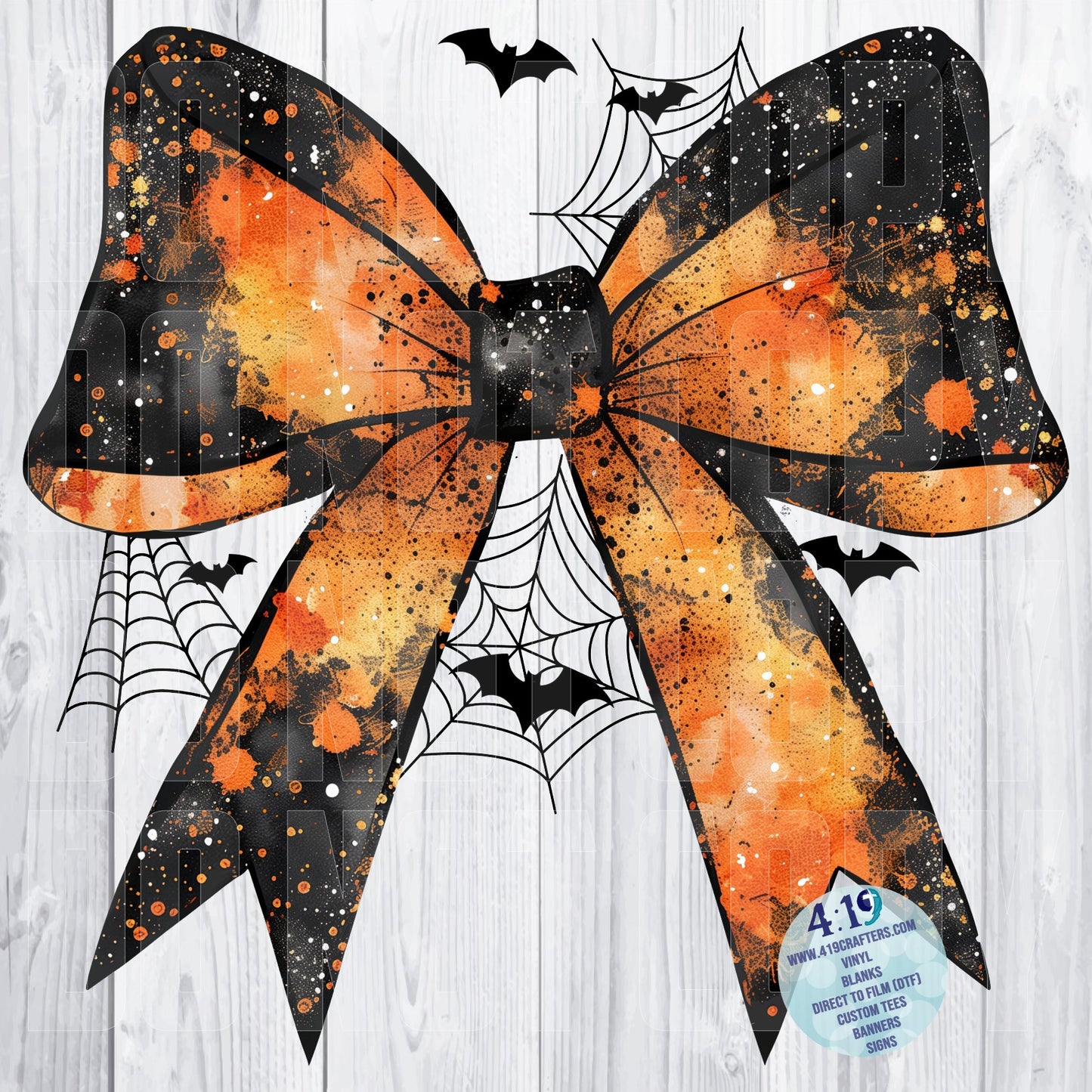 DIGITAL FILE - Orange and Black Halloween Coquette Bow 2