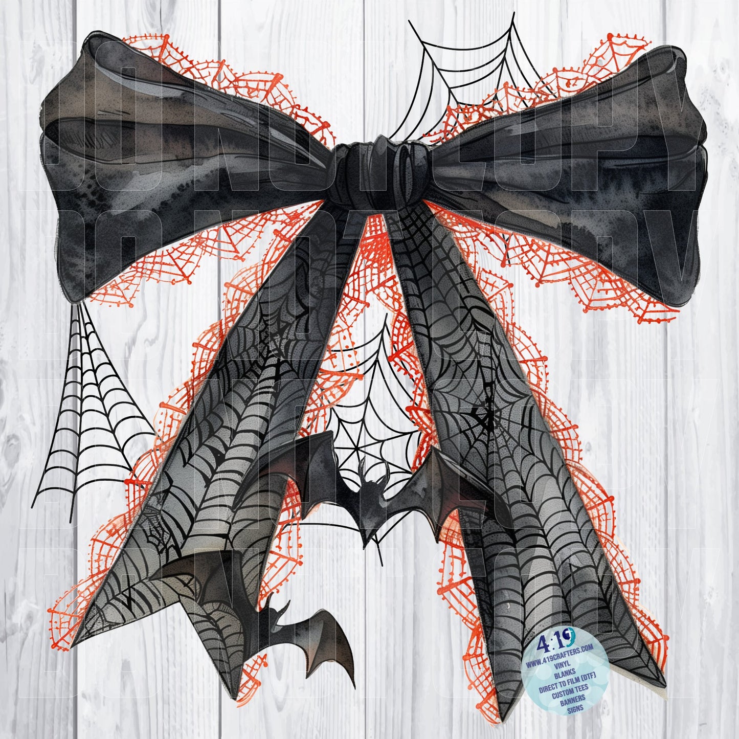 DIGITAL FILE - Orange and Black Halloween Coquette Bow 3