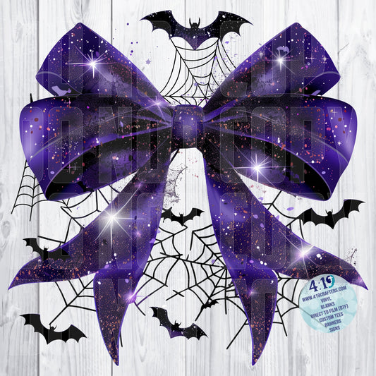 Purple Halloween Coquette Bow 1