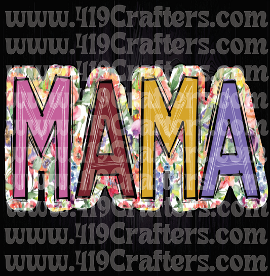 MAMA WORD ART FLORAL 1