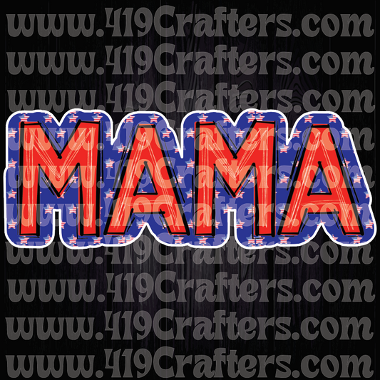 MAMA WORD ART PATRIOTIC