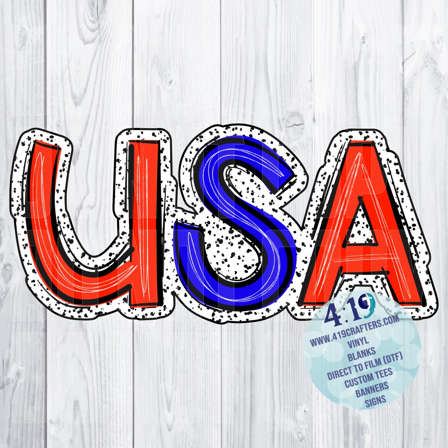 DIGITAL FILE - Dalmatian Doodle Words- USA