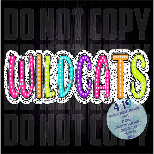 DIGITAL FILE - Dalmatian Doodle Words- Wildcats