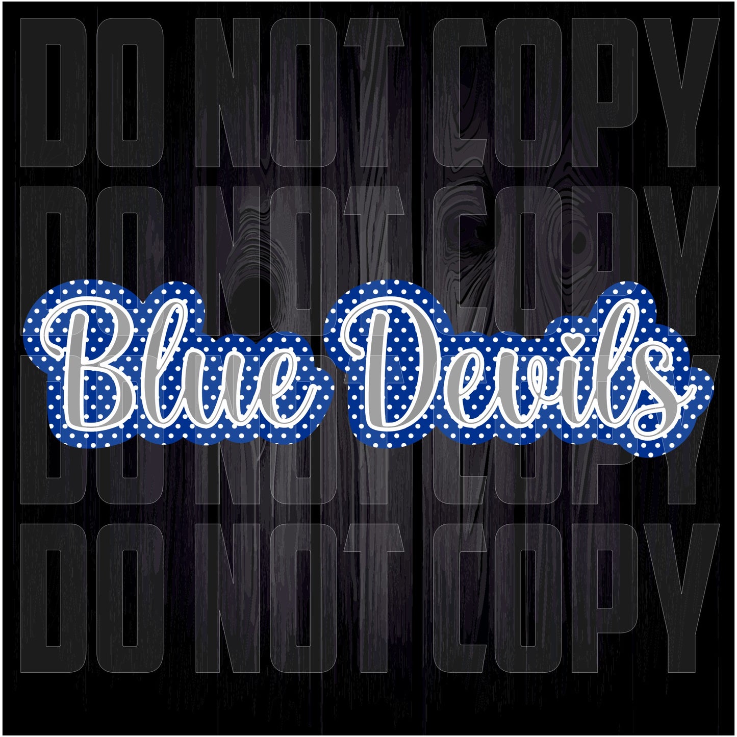 Polka Dot Blue Devils DTF PRINT