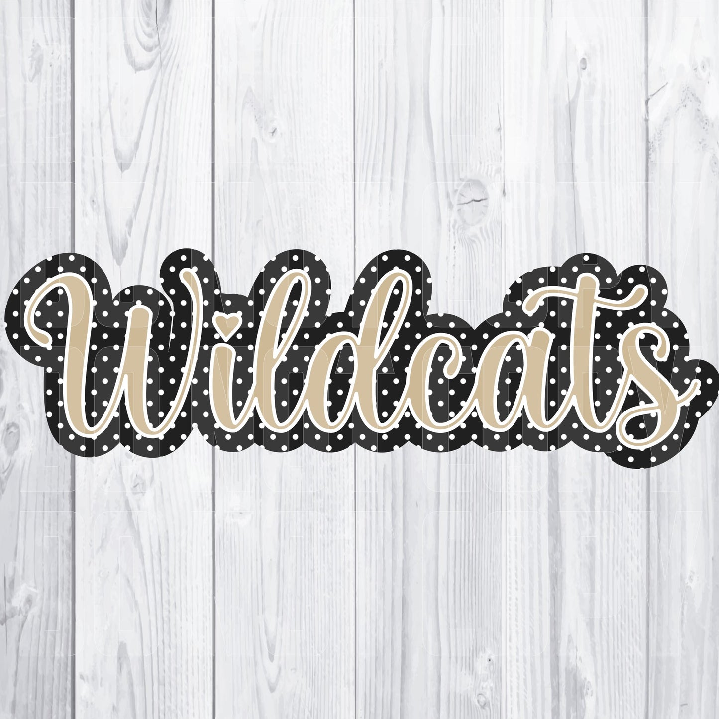 Polka Dot Wildcats (Gold and Black) DTF PRINT