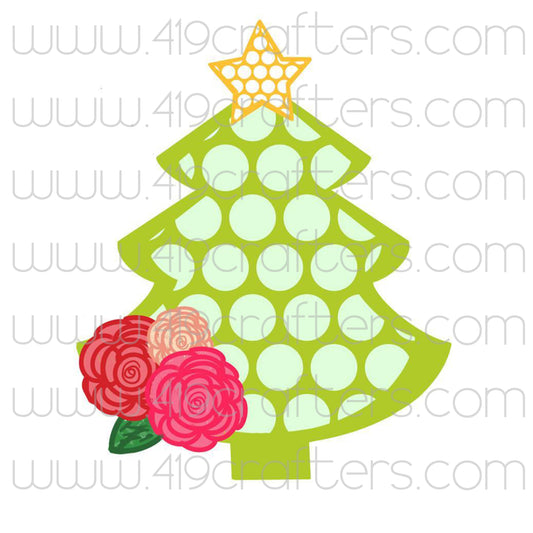White Toner Laser Print - Polka Dot Christmas Tree