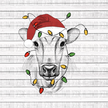 White Toner Laser Print - Christmas Cow