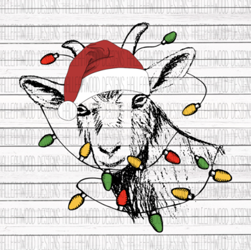 White Toner Laser Print - Christmas Goat
