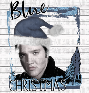 White Toner Laser Print - Elvis Blue Christmas