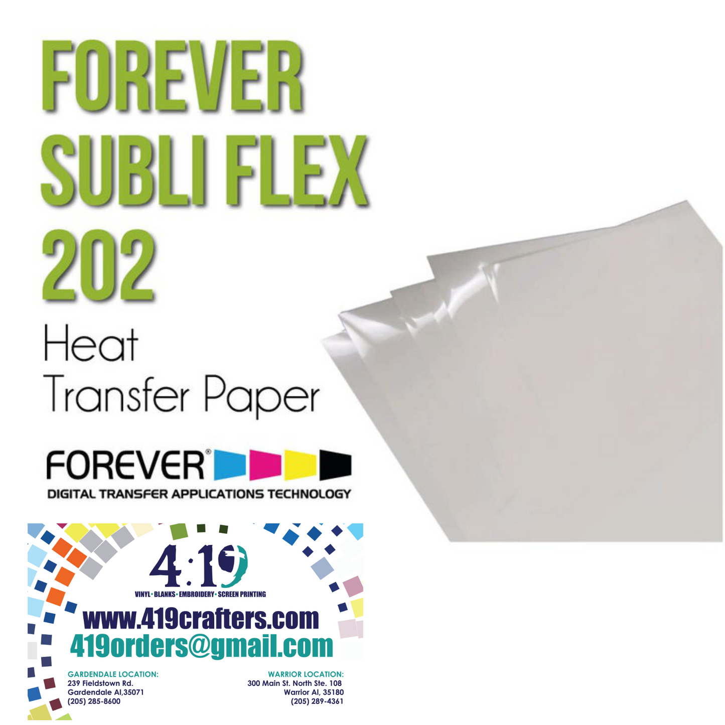 FOREVER Subli Flex 202 Sublimation Paper for Dark and Cotton Garments