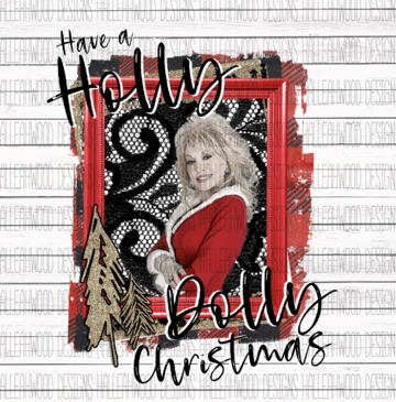 White Toner Laser Print - Holly Dolly Christmas