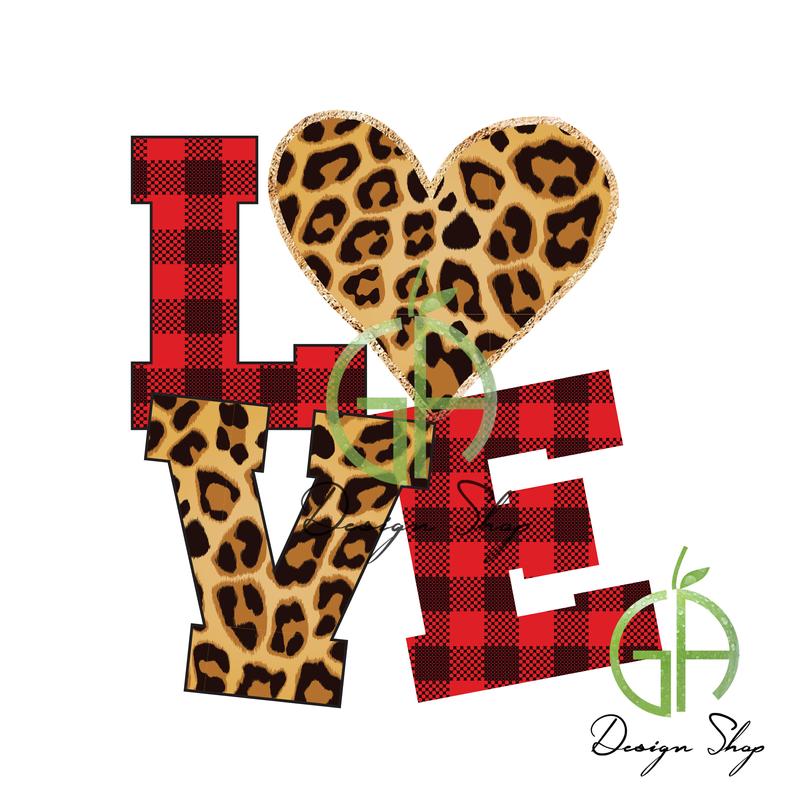 Sublimation Print - Leopard Stacked Love