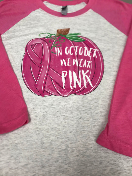 Breast Cancer Awareness Pumpkin Raglan