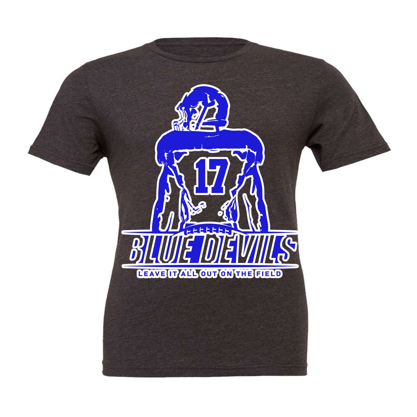 BLUE DEVIL FOOTBALL PLAYER CUSTOM WITH NUMBER