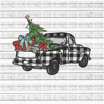 Sublimation Print - Buffalo Plaid Christmas Truck 2
