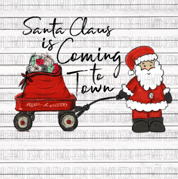 White Toner Laser Print - Santa Claus is Coming to Town